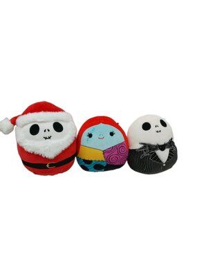 Squishmallows Sally Jack Skellington And Santa Claus Lot Of 3 Plush Stuffed Anim